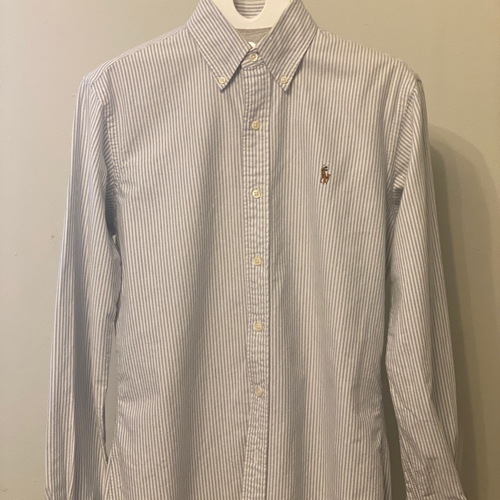 Polo Ralph Lauren Blue Striped Custom Fit Size S